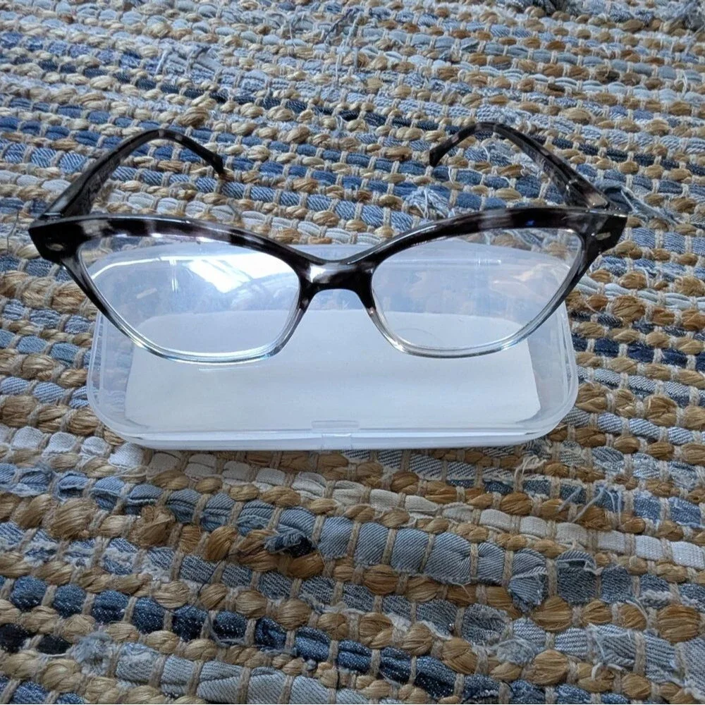 Modfans Cat Eye Eyeglasses Frames Black Marble Minimalist Retro Chic